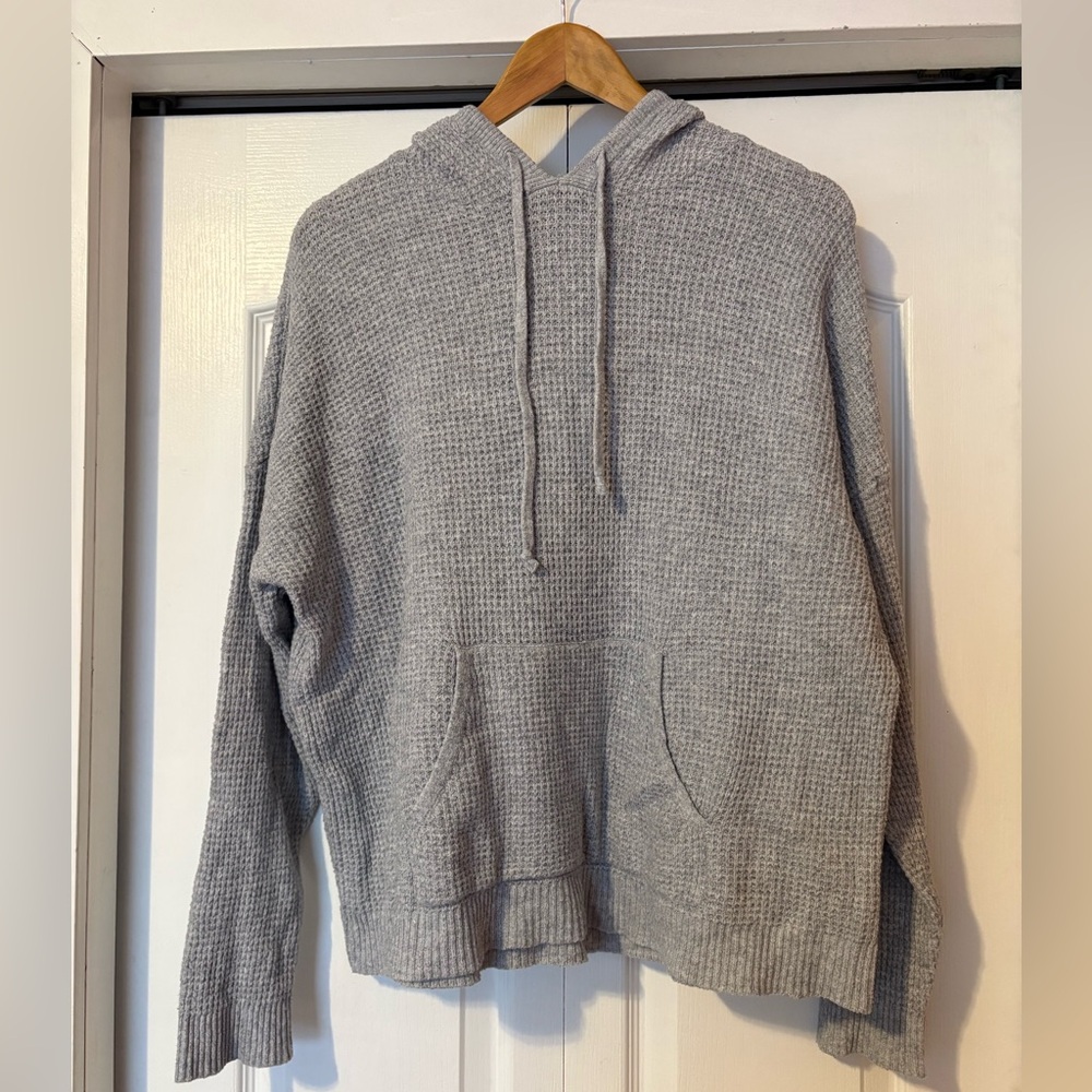 Aerie Women’s Grey Waffle Knit Hoodie - US M